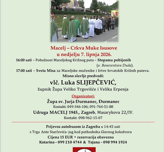 Sveta misa u spomen žrtvama povodom 81. obljetnice komunističkih zločina u Maceljskoj šumi